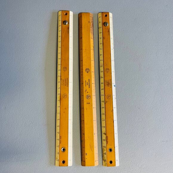 Vintage Dietzen Wooden Ruler Set - Collectible Measuring Tools - Picture 1 of 5